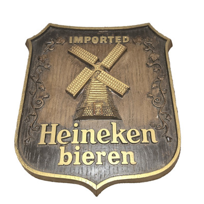 Vintage german 3d Heineken Beer BERIEN Shield Windmill Bar Sign Display
