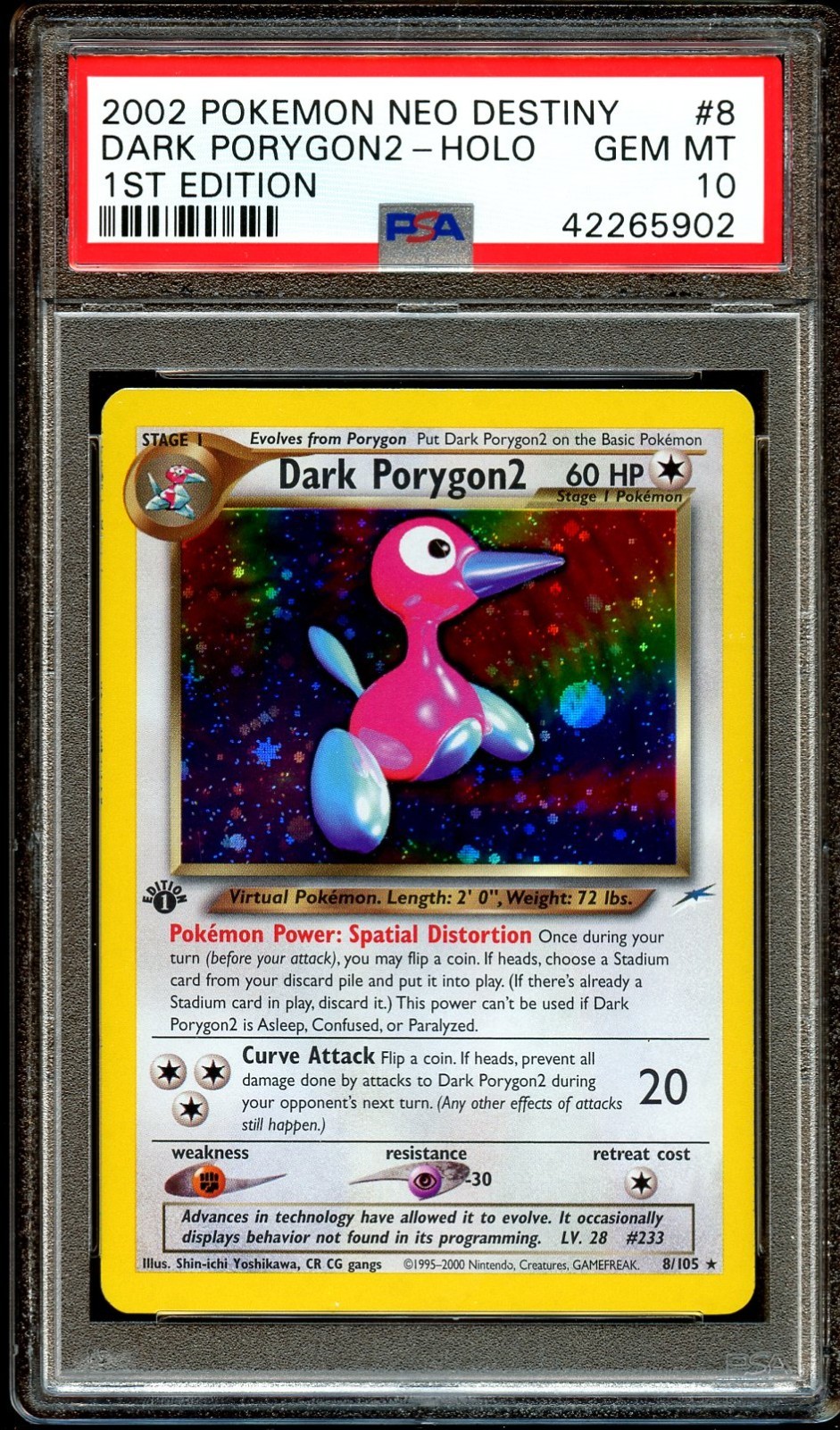 PSA 10 GEM MINT Dark Porygon2 8/105 HOLO Neo Destiny 1ST EDITION Pokemon Card