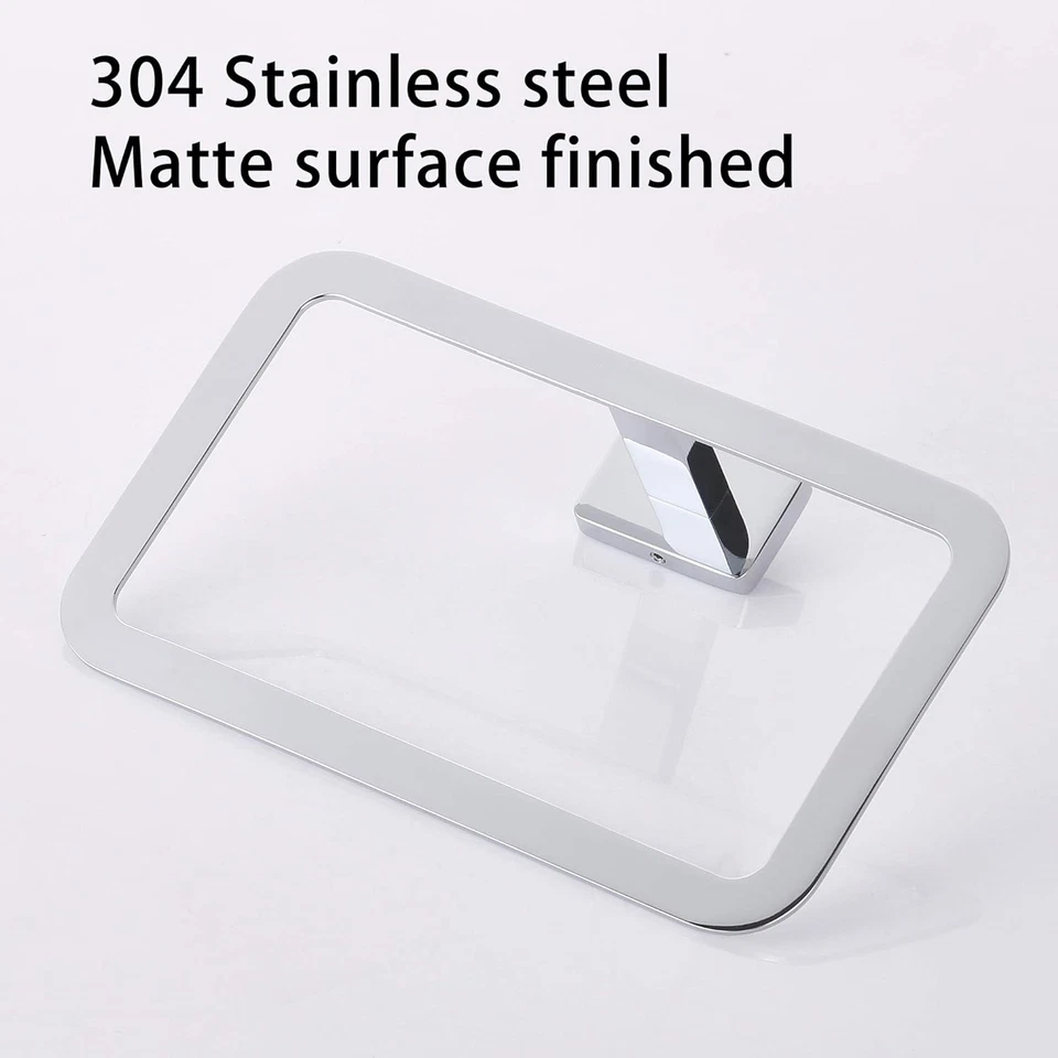 Set Portasciugamani Da Bagno 4 Pezzi in Acciaio Inossidabile Argento - Porta Sal - Immagine 2 di 4