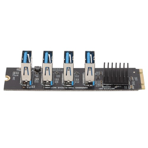 M.2 NVME To PCIE 1X Riser Card M.2 NVME To 4 Ports PCIE 1X USB 3.0 Heat Diss Fit - Picture 15 of 22