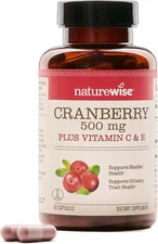 NatureWise Cranberry Extract Capsules 12,500Mg with Vitamin C & E, Urinary Tract