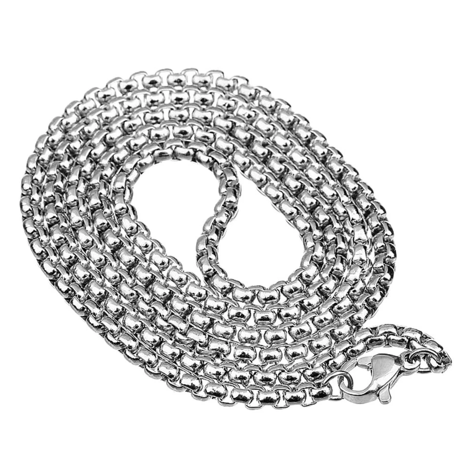 19CM - 100CM HALSKETTE SILBER EDELSTAHL PANZERKETTE ERBSKETTE KETTE KUGELKETTE - Bild 1 von 1