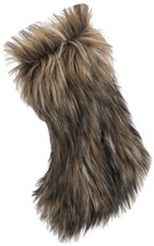 BZ011 Med 12" Dark Gray Faux Fur Christmas Stocking Holiday Cabin Lodge Animal