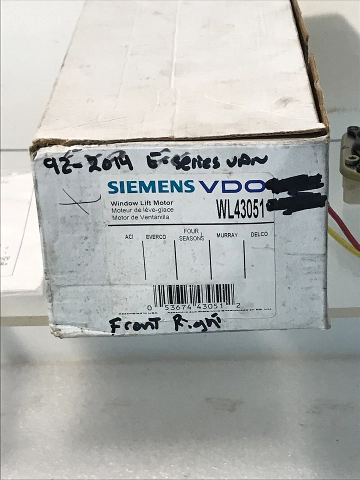 Мотор для подъема окон фургона Ford серии E VDO WL43051 передний правый 1992-2014 новый из старых запасов - Изображение 2 из 4