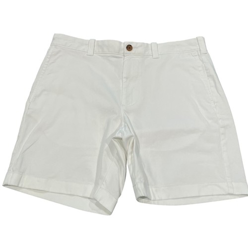 Neu mit Etikett J. Crew Factory Herren Gr. 33 weiß 7" Flex Chino Shorts L0923 Stretch Baumwolle