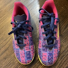 Adidas X Speedflow Messi.3 Indoor Soccer Shoes Youth Size 3.5 Blue Pink FY6901
