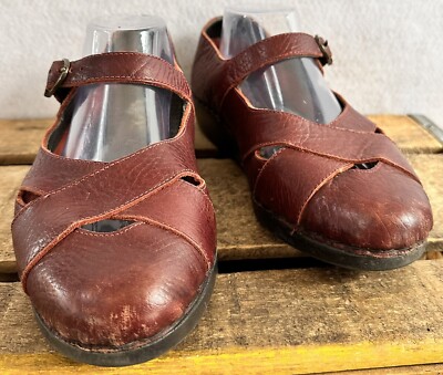 Zeeta Leather Buckle Shoes Dark Red Euro 41 US 10.5 Mary  display picture 1