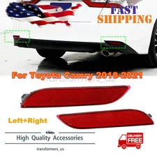 Rear Bumper Reflector Lights For 2018 2019 2020 2021 Toyota Camry (Left + Right)