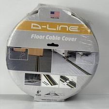 D-LINE Medium-Duty Floor Cable Cover 3 1/4 x 1/2 x 6 ft Black with Yellow Stripe