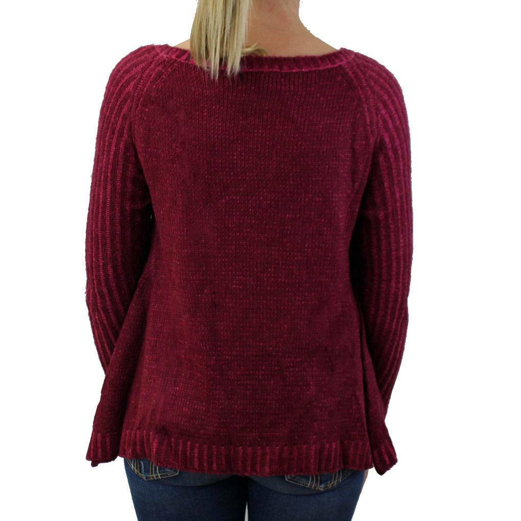 Women's Burgundy Wine Pullover Knit Winter Sweater Long Sleeve Top | eBay
