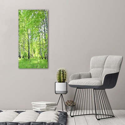 Wandbild Druck auf Plexiglas  Acryl Hochformat 50x100 Birkenwald