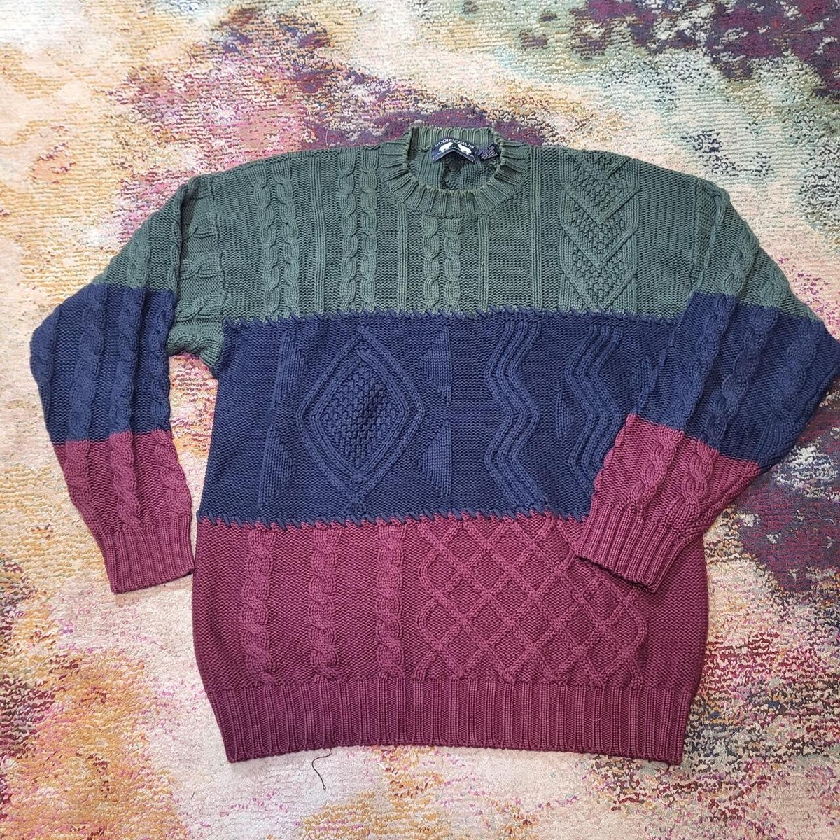 ピグマリオン　セット Vintage Woods and gray Sweater Heavy Cotton Mens size XL Cable