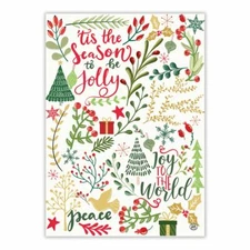 Michel Design Works Cotton Kitchen Tea Towel Christmas Joy to the World - NEW