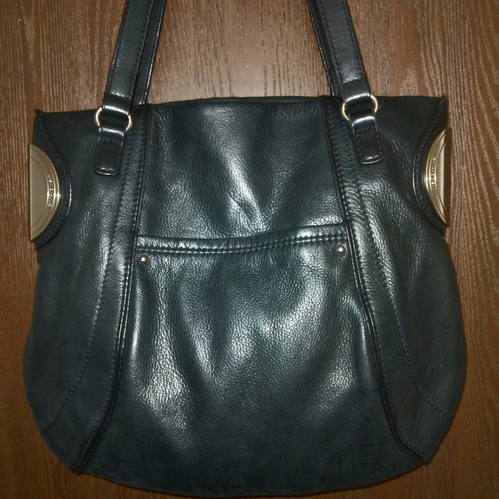 B Makowsky Black Leather Hobo Shoulder Handbag Purse Tote EUC eBay