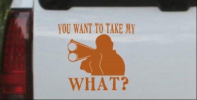 You Want To Take My What? Guns Car or Truck Window Laptop Decal Sticker