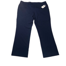 Women’s NWT CHAPS Navy Pants Regular Length Slimming Fit Size 18WR Inseam 32