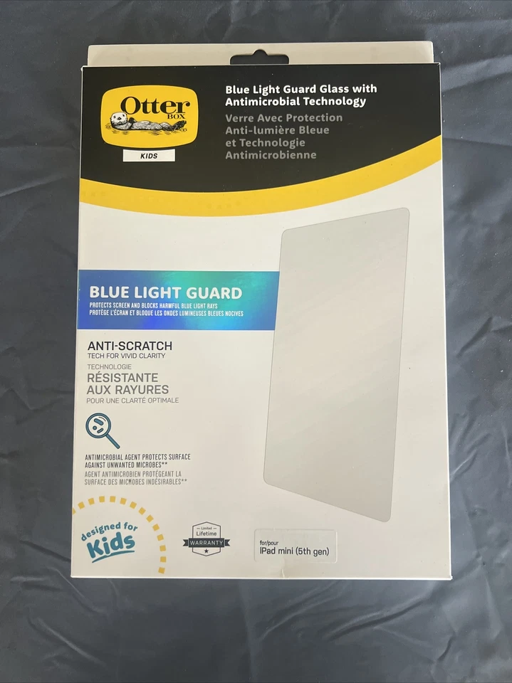 Otterbox Kids ipad mini 5th gen Screen Protector, Blue Light Guard W/Antimicrob - Image 3 of 4