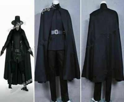 for Vendetta Guy Fawkes Cosplay Costume Full Set Black Cape Suit