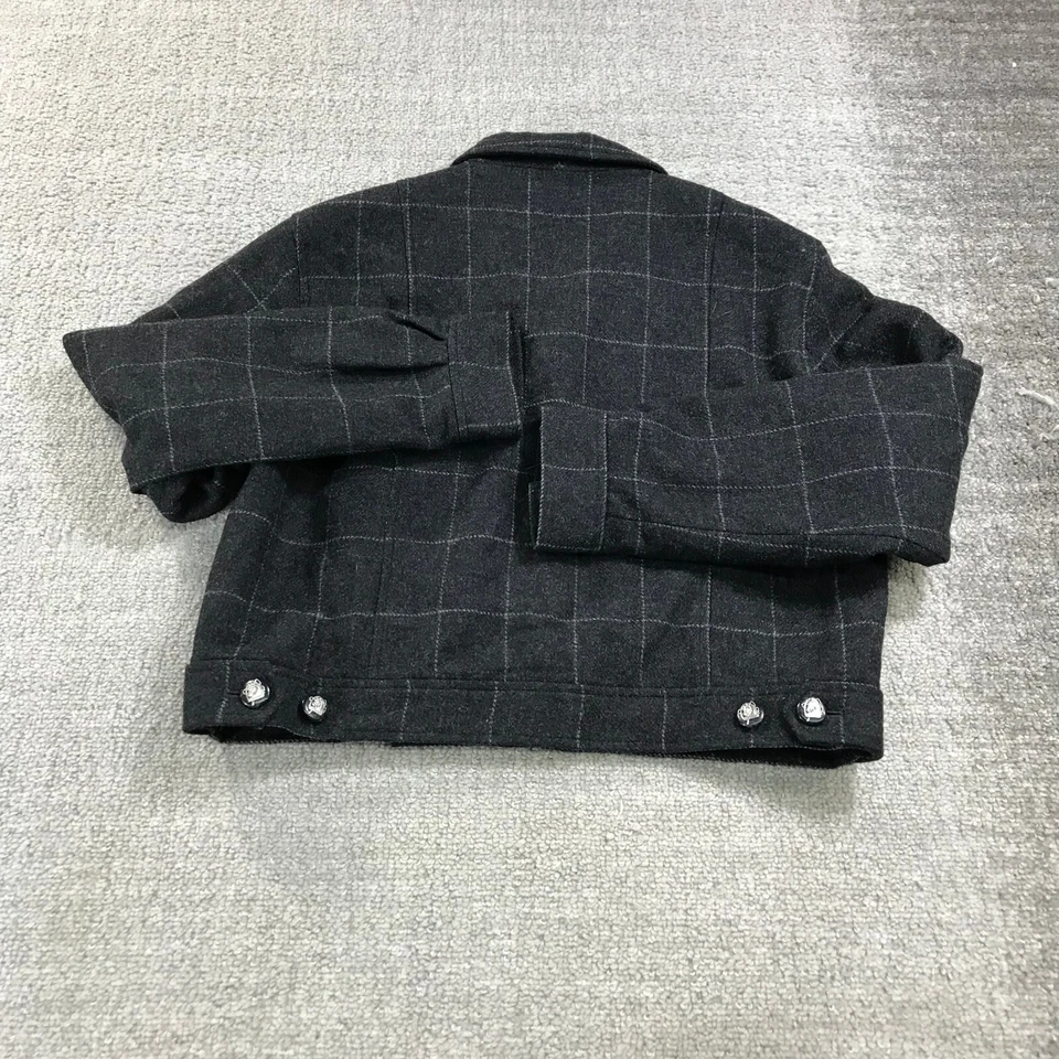 Ralph Lauren куртка женщин 8 Твидовый двойной груди Moto пальто шерсти повседневный - Изображение 4 из 4