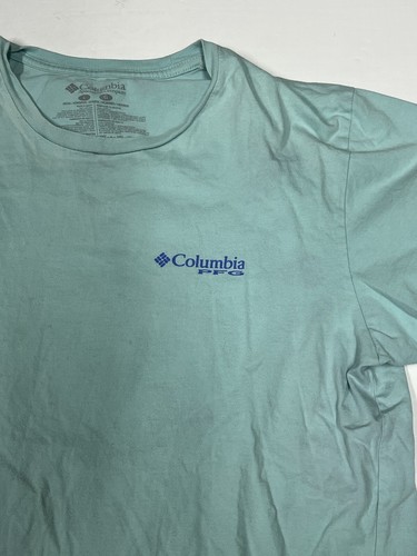 Columbia PFG T-Shirt Mens Large Fish Gear Outdoor Lake Life Sunset Ocean Blue - Picture 5 of 8