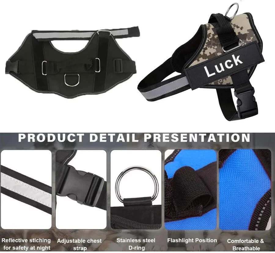 Personalized No Pull Dog Harness with Customizable Name Tag Adjustable Pet Vest - image 3 of 4