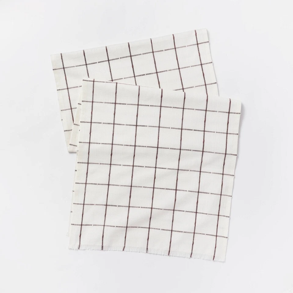 90 X 20 Cotton Windowpane Table Runner - Threshold Designed with Studio McGee - Image 3 of 3