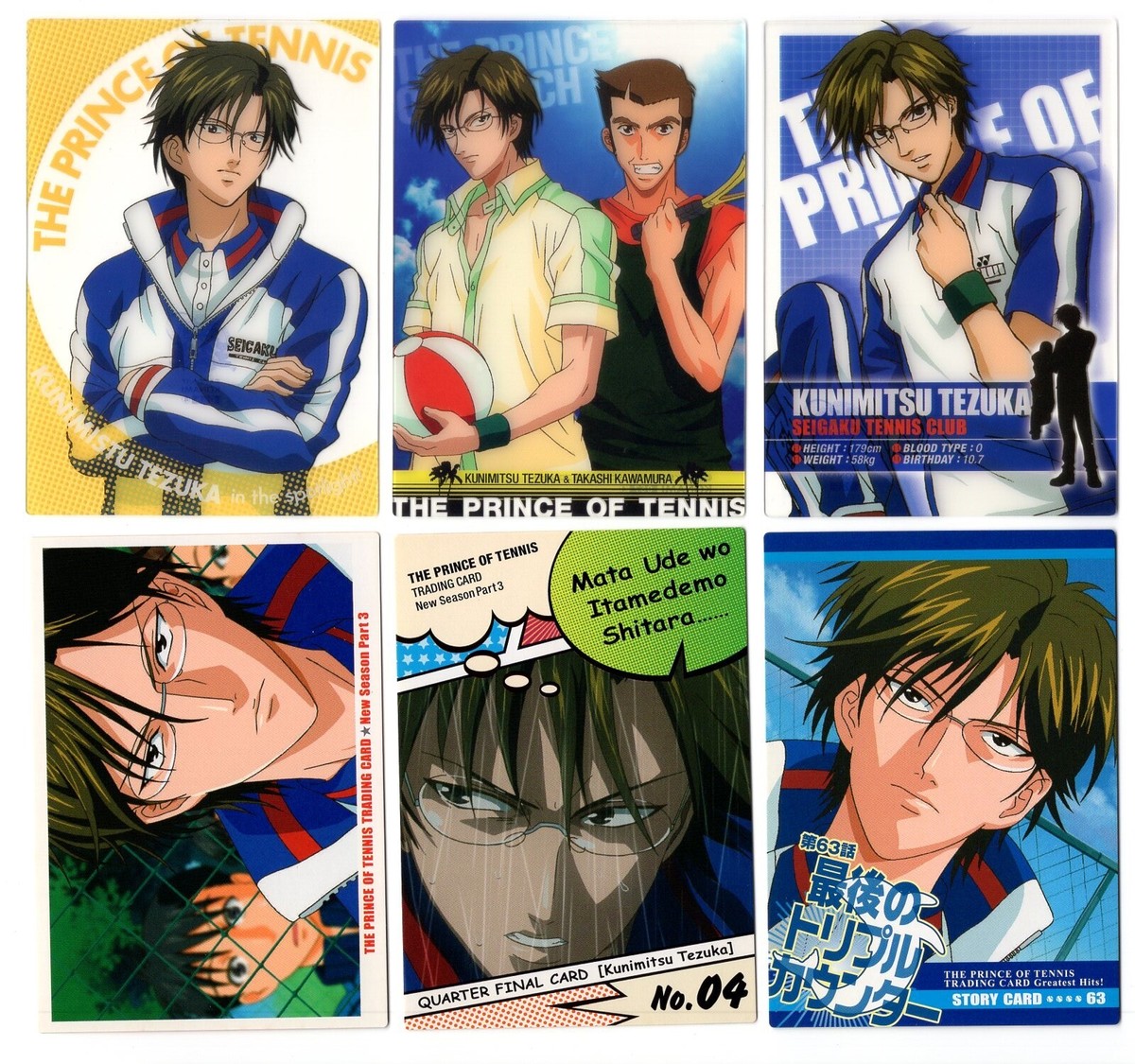 6 pcs trading card The prince of tennis anime SEIGAKU Tezuka