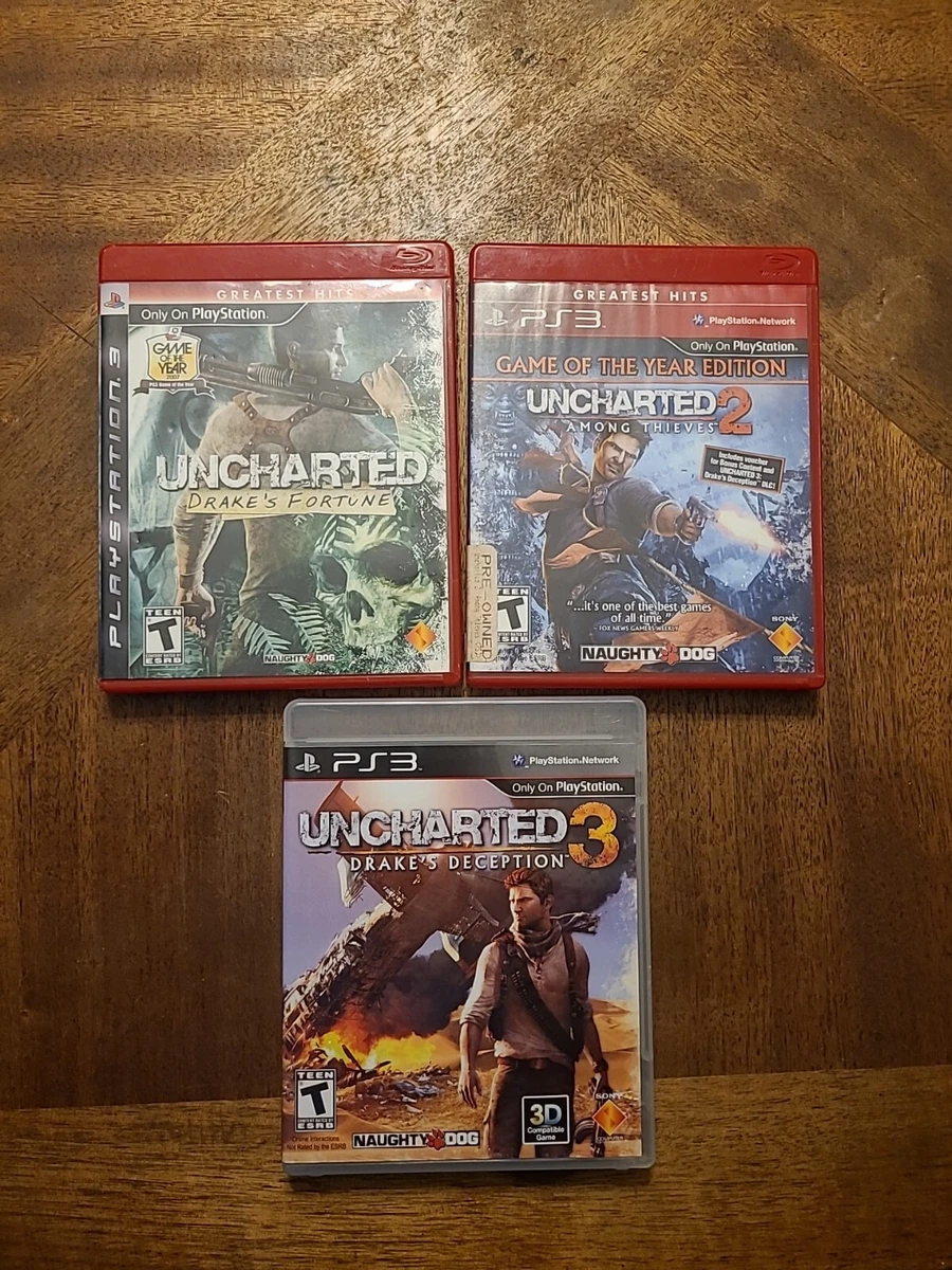 Uncharted Drake's Fortune and Among Thieves PLAYSTATION 3 PS3 Game bundle  lot