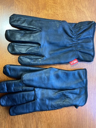 Wells Lamont Men's Black Leather Fleece Lined Gloves size Medium