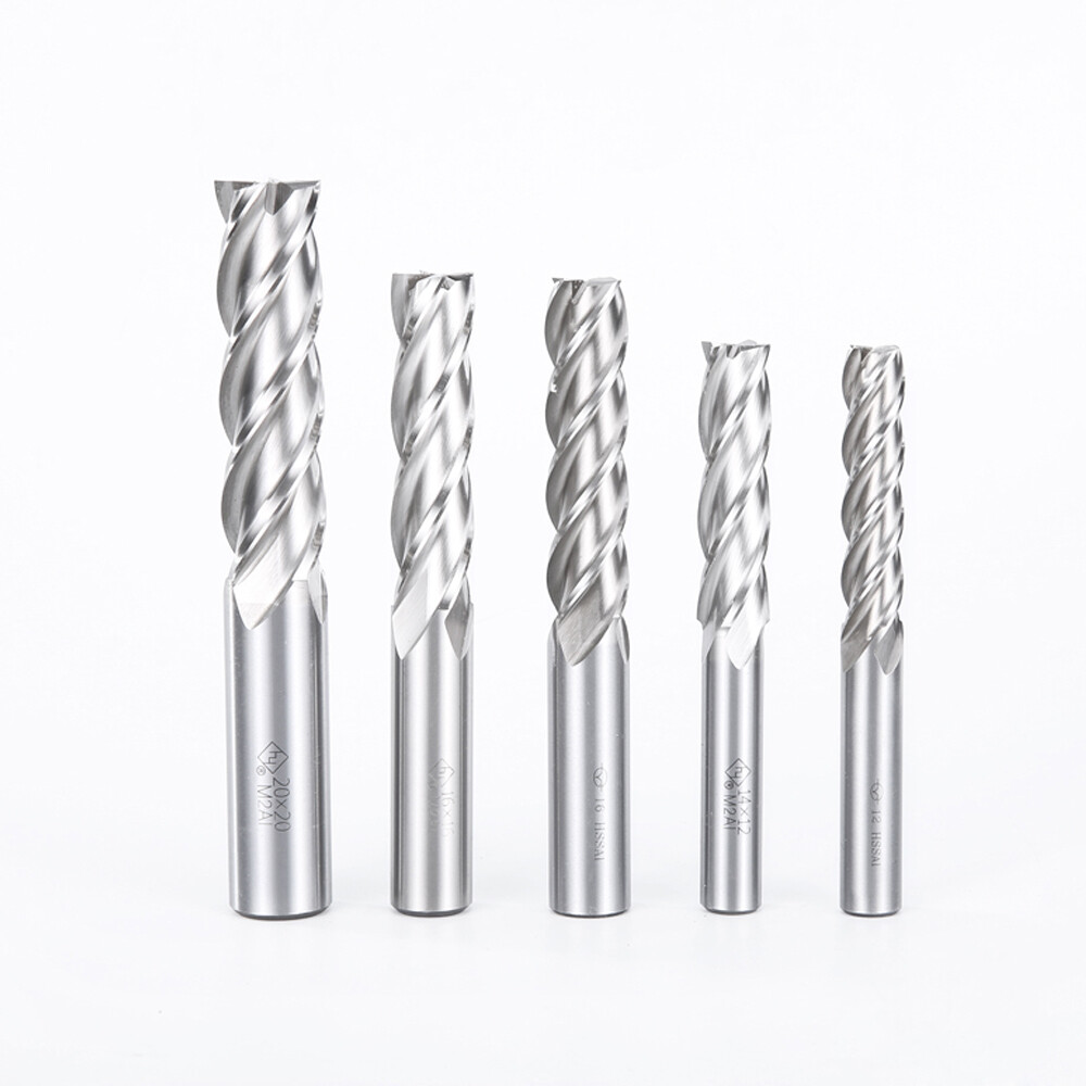 HSS 4 Flute Solid Carbide End Mill Cutter CNC Bit Sizes 3mm 25mm