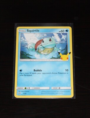 POKEMON 25TH ANNIVERSARY MCDONALD'S SQUIRTLE NON HOLOGRAPHIC CARD