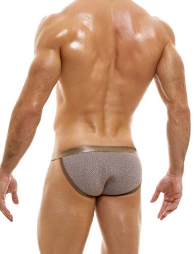 Modus Vivendi Unexpected Tanga-Brief Knitted Shiny Camel Brown 12115 B58 - Picture 3 of 4