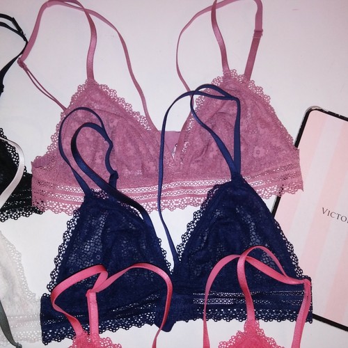 Victoria Secret Bralette Bra Daisy Lace Strappy Unlined Wireless Strappy - Picture 6 of 52