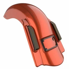 Orange Lava Dual Uncut Dominator Stretched Rear Fender For 2014+ Harley Touring