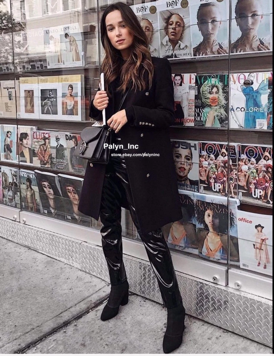Zara vinyl trousers hotsell