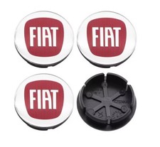 4 pcs Fiat Alloy Wheel Center Cap Hub Centre Caps Brand New Silver Red 50mm