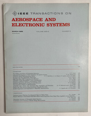 IEEE Transactions On Aerospace And Electronic Systems Vol. AES-2 #2 March 1966