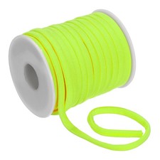 Flat Elastic Nylon Cord, 21.87 Yard 5 mm Stretchy Spandex Cord,Florescent Yellow