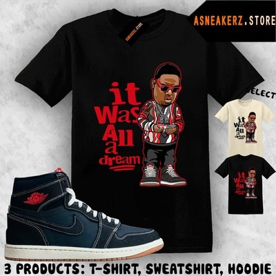 Shirt Matching AJ 1 High OG Flight Club Match Sneaker Sneakerhead Biggie T-Shirt