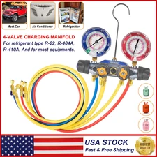 for Yellow Jacket 49968 4-Valve Test & Charging Manifold Gauges R-22/404A/410A