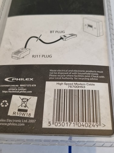 PHILEX HIGH SPEED INTERNET CABLE BT PLUG TO RJ11 PLUG *RJ11 - Afbeelding 7 van 7