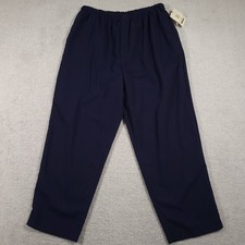 Vtg 90s Bentley Plus Pants Womens 1X Blue Pull On Pockets Cottagecore Straight