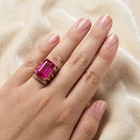 Hot Pink Rubellite Tourmaline 17.50Ct 925 Sterling Silver Handmade Rings Size 6