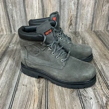 Harley Davidson Womens Size 9 Gray Leather Ankle Lace Up Motorcycle Biker Boots