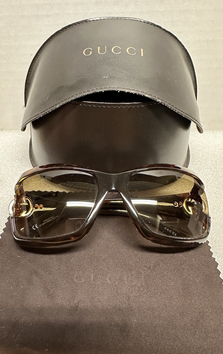 Vintage 2000s GUCCI GG2598/S BNMDA 57mm Brown Havana Gold