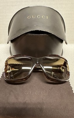 Vintage 2000s GUCCI GG2598/S BNMDA 57mm Brown Havana Gold
