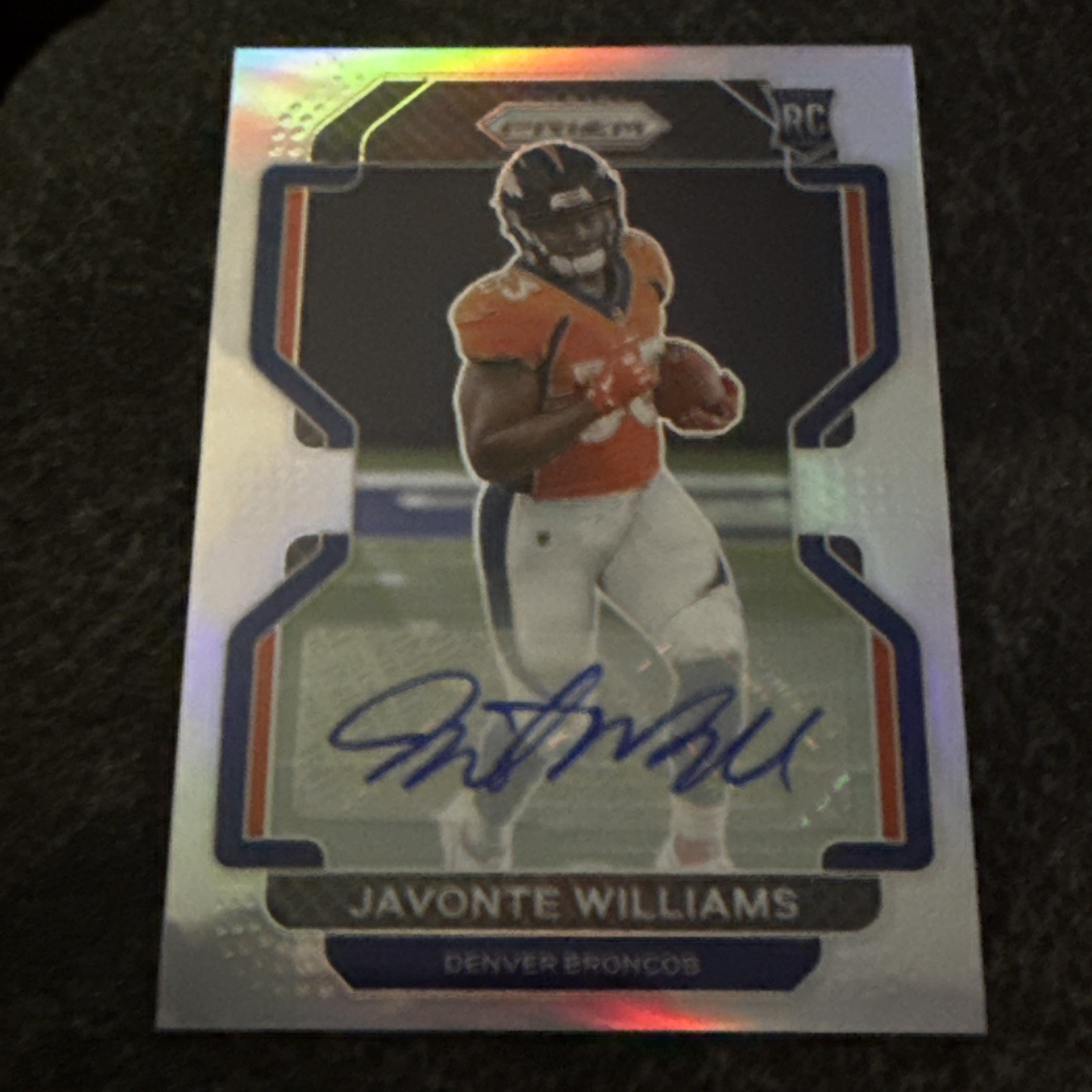 2021 Prizm Javonte Williams Rookie Auto RC Silver Rookie #345 Broncos Cowboys