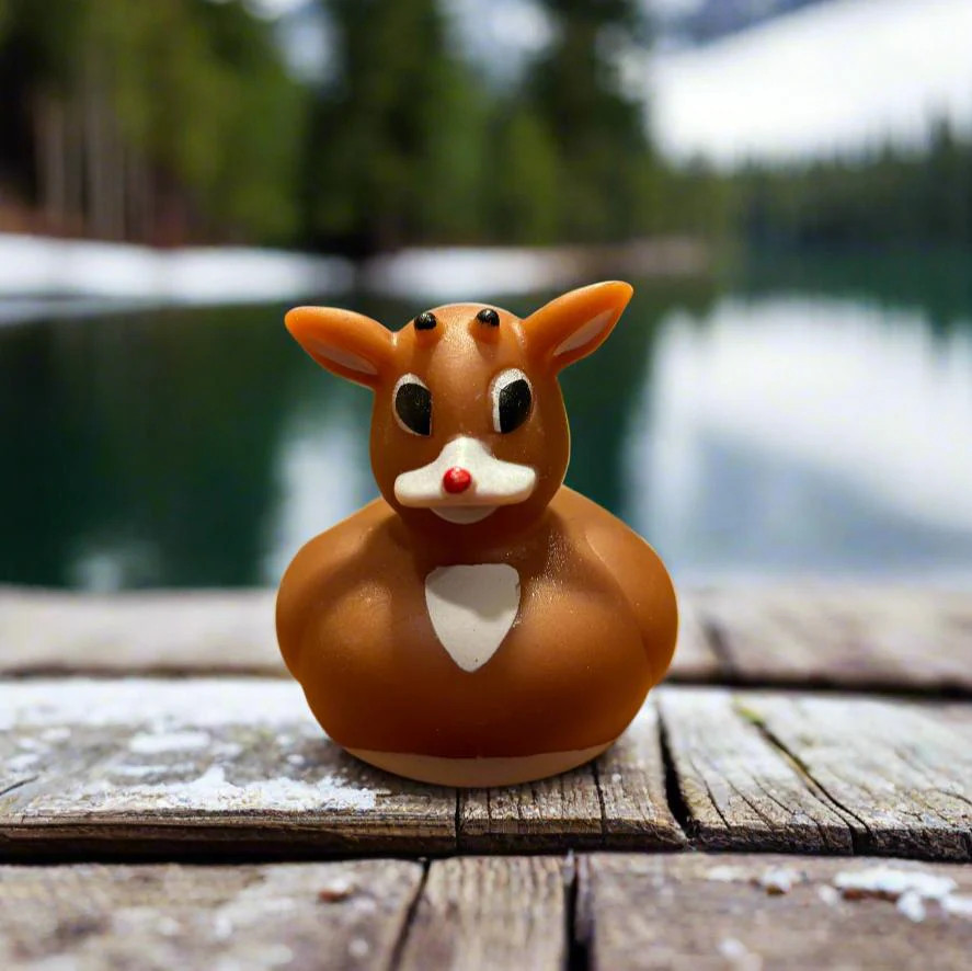 Festive Rudolph Rubber Duck for Holiday Cheer