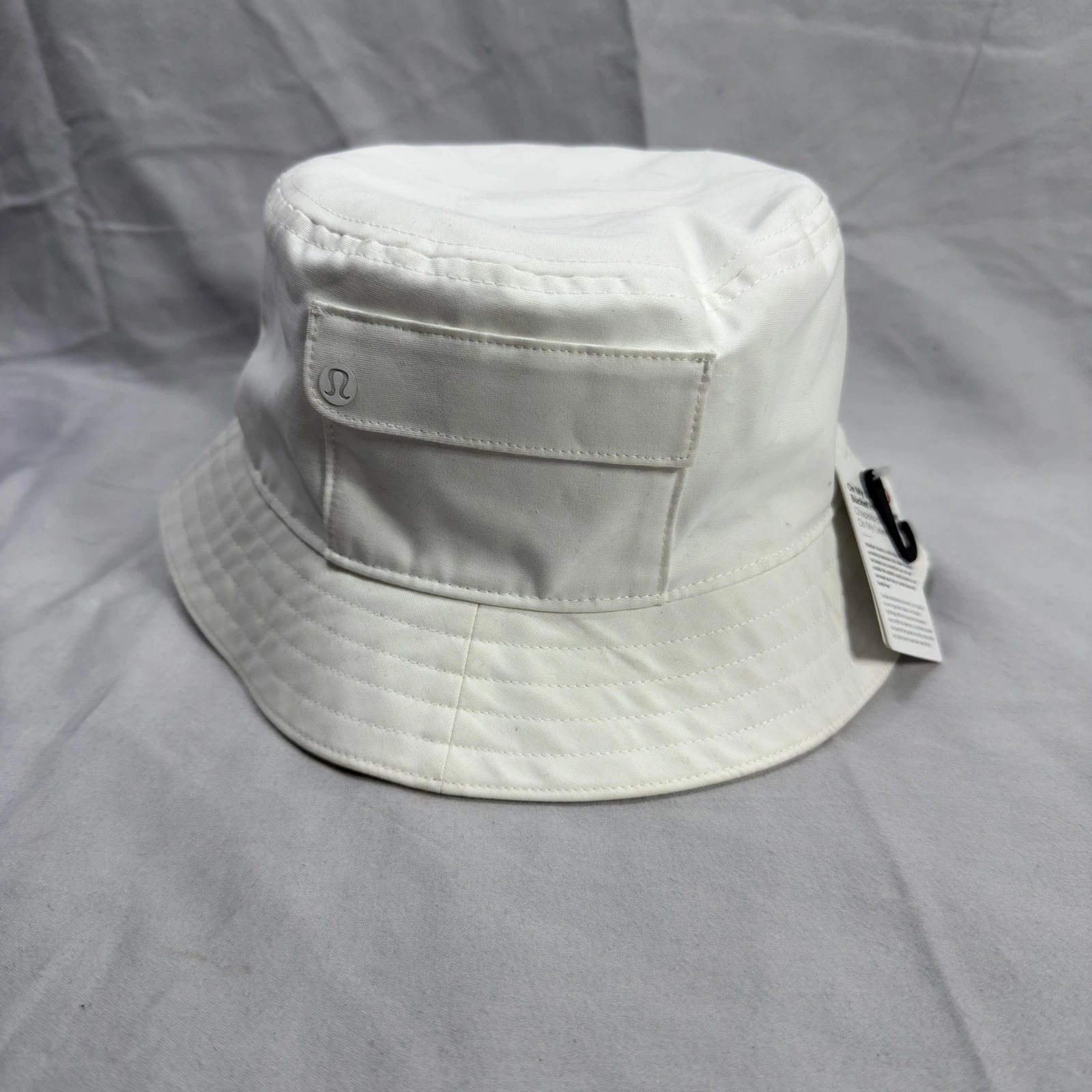 Lululemon Hat Bucket Womens Medium White On My Level Pocket Logo Outdoor Summer