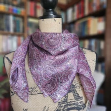 Wyoming Traders Silk Scarf 34" Paisley Wild Rag Bandana Wrap Boho Cowboy Travel